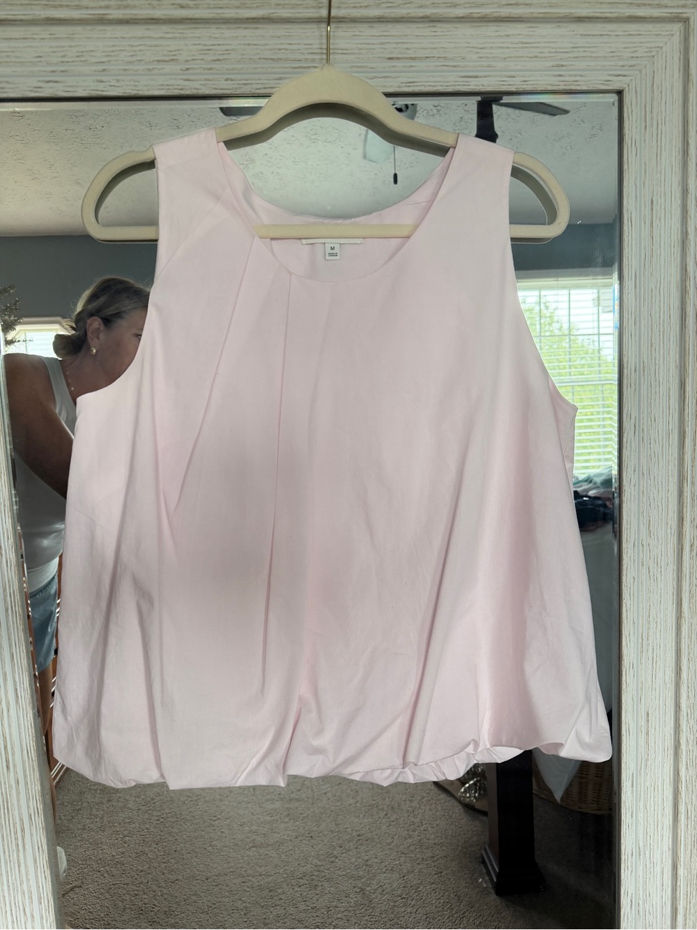 Banana Republic Pink Sleeveless Bubble Blouse Medium